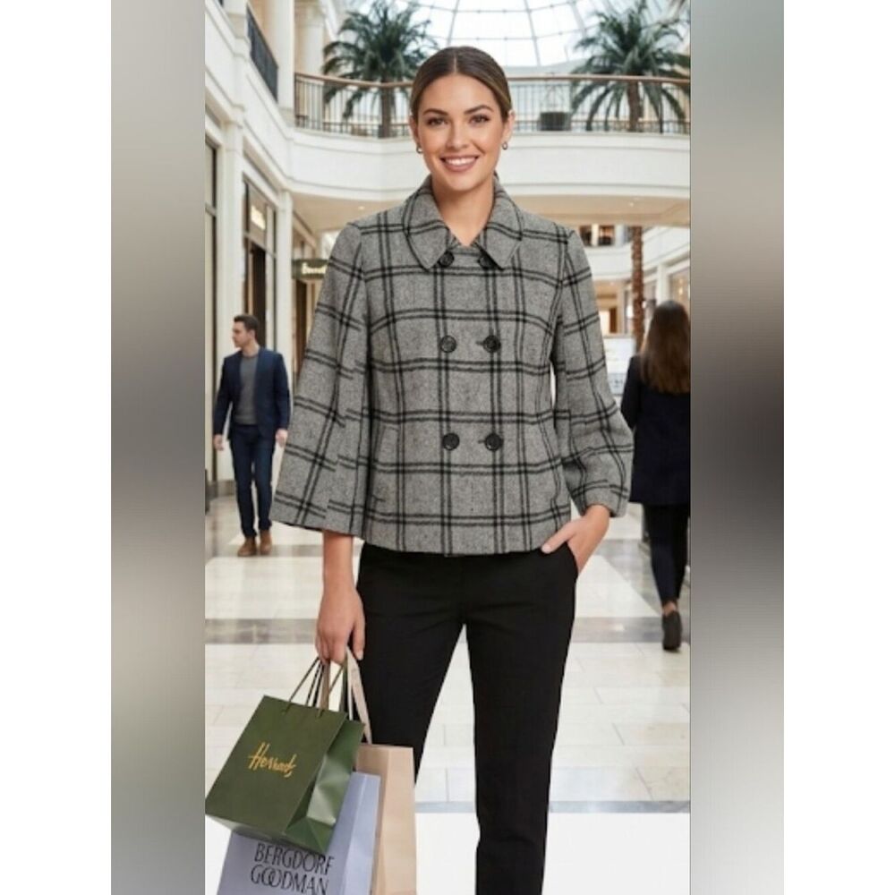 Isaac Mizrahi Blazer Plaid Sz L - Picture 1 of 7